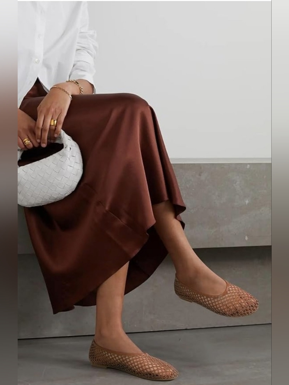 Sovanyou FIRE! NIB! Slip-on Mesh Ballet Flats in Brown. Sz 7.5 R2S!! - Picture 2 of 15